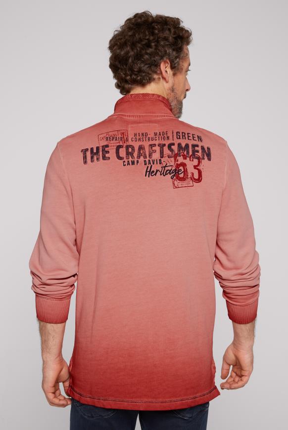 Troyer-Sweatshirt Oil Dyed mit Logo Design