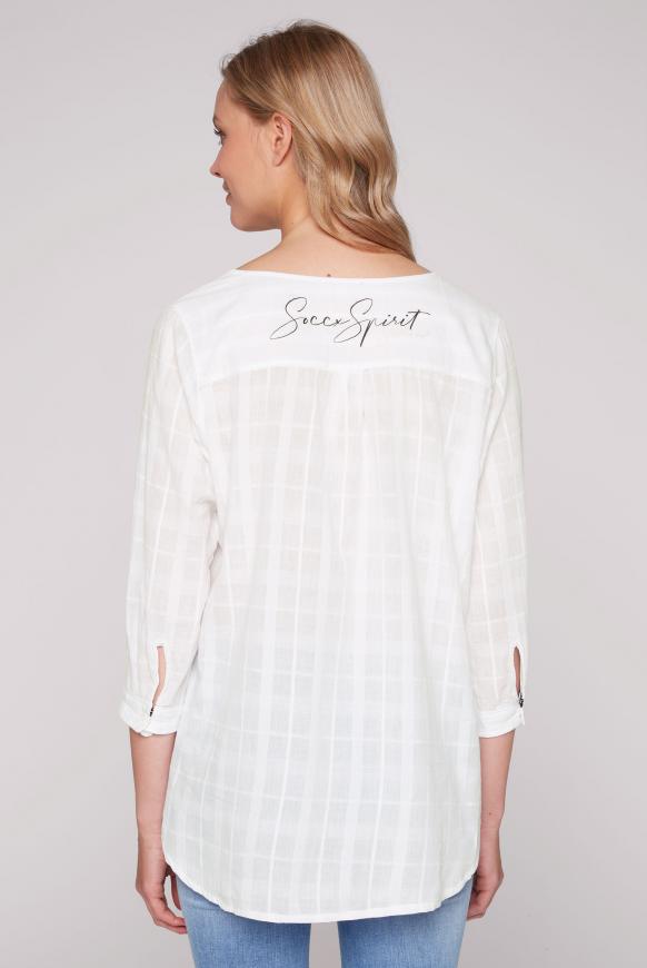 Tunika-Bluse mit Karowebmuster