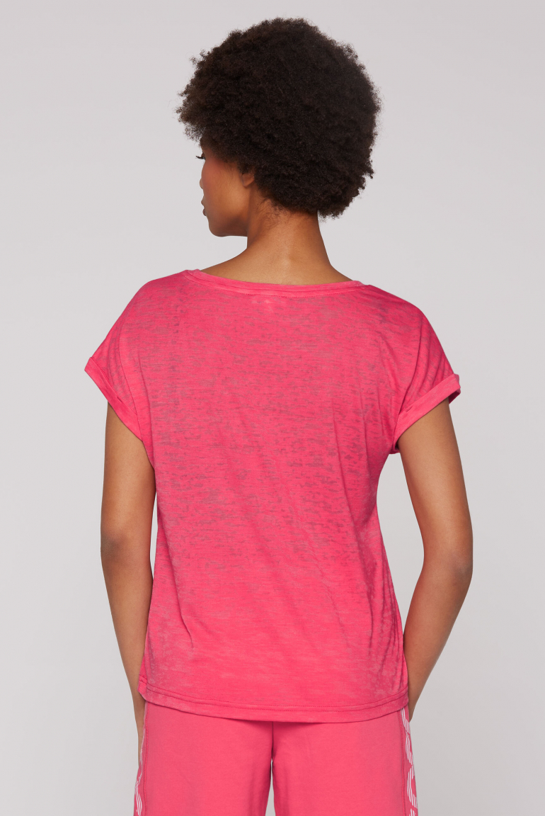 Ärmelloses Shirt mit Ausbrenner-Effekten