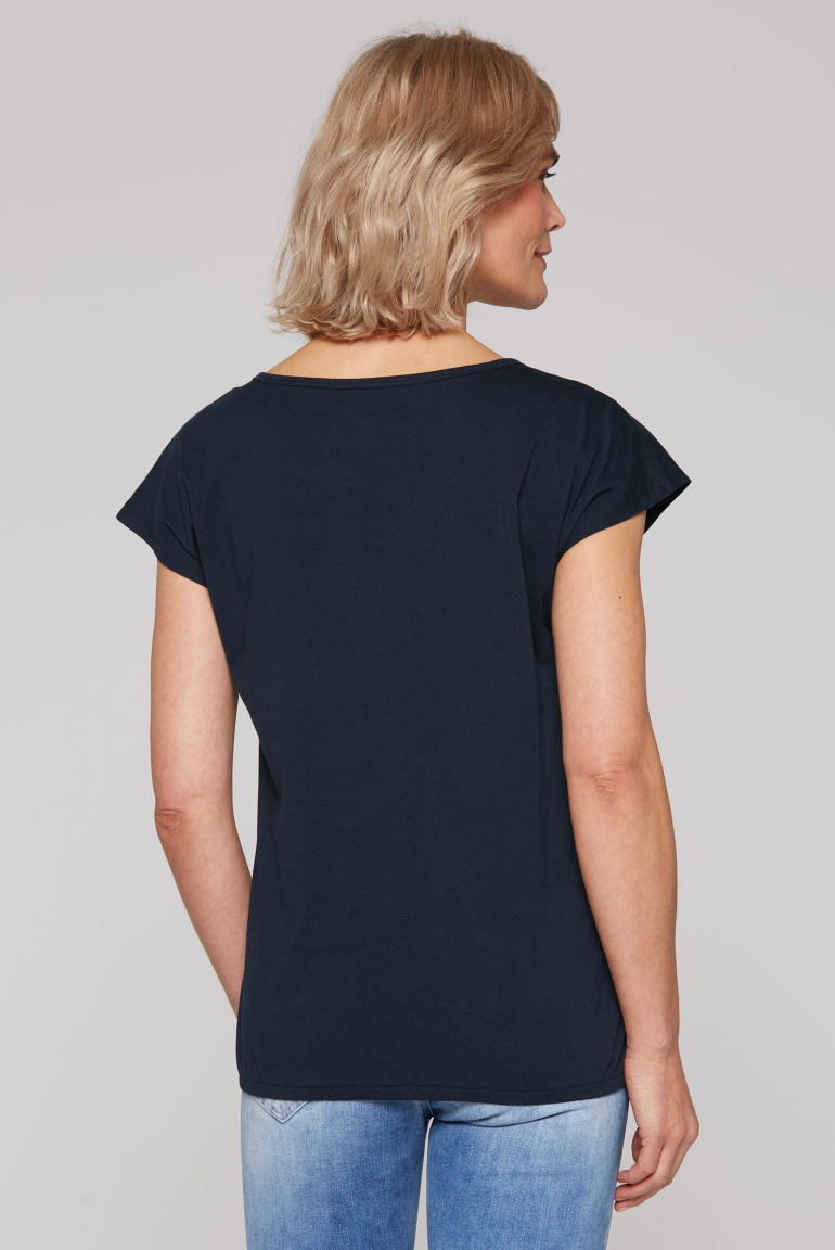 Ärmelloses Shirt mit Print und Elastiksaum