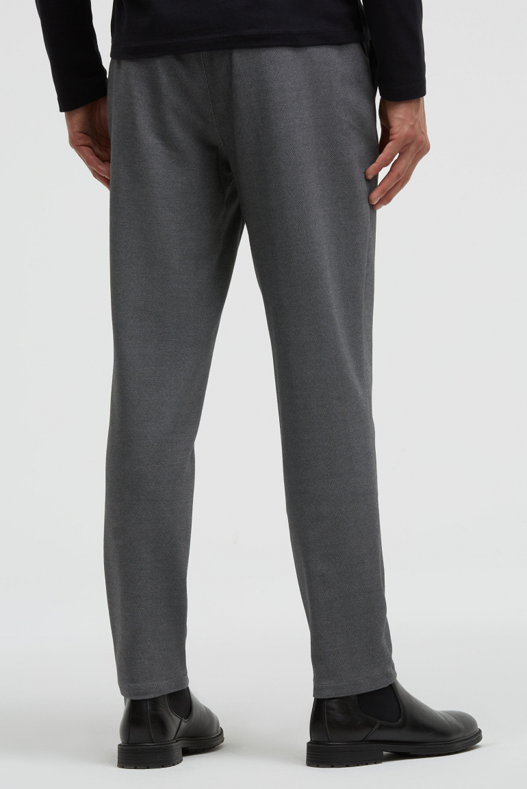 Anzughose aus Interlock mit Herringbonemuster