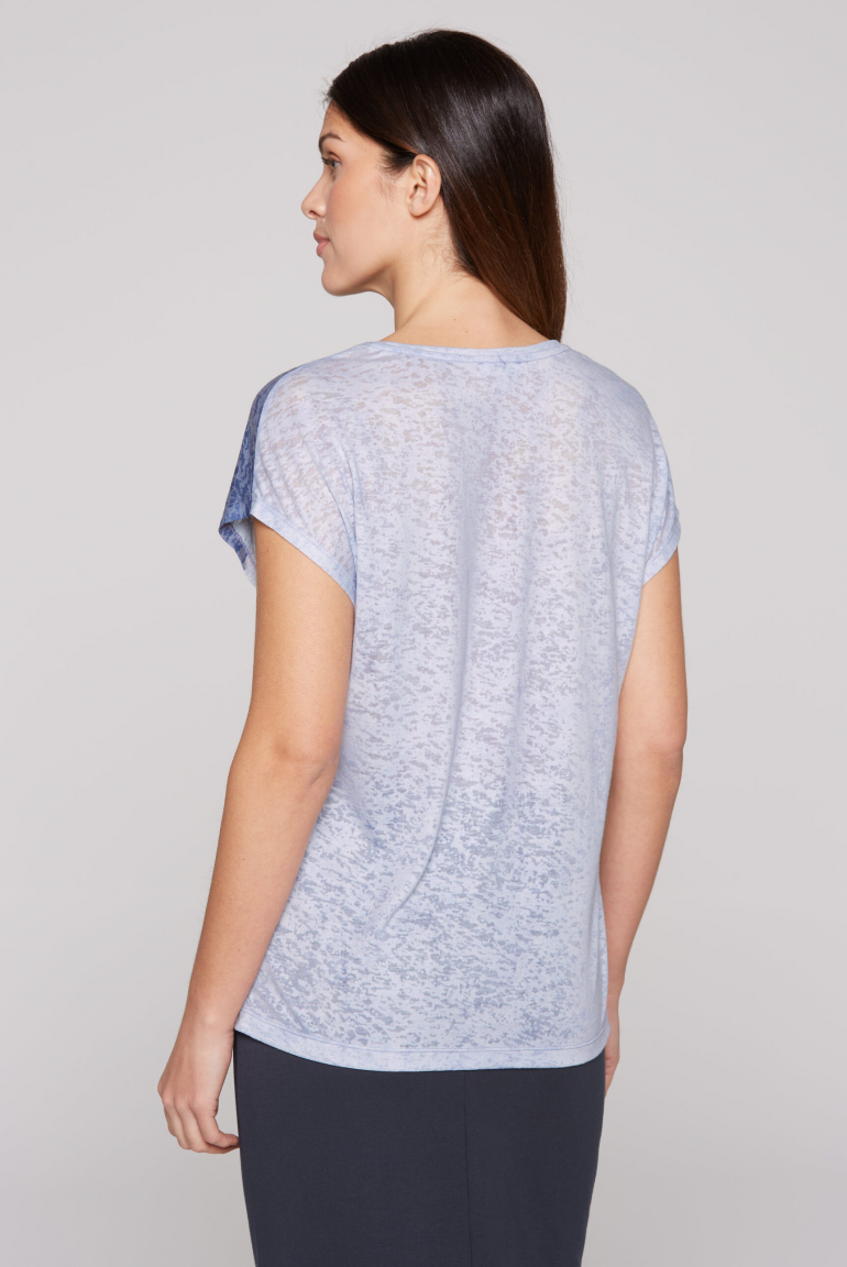 Ausbrenner-Shirt mit All Over Print und Pailletten