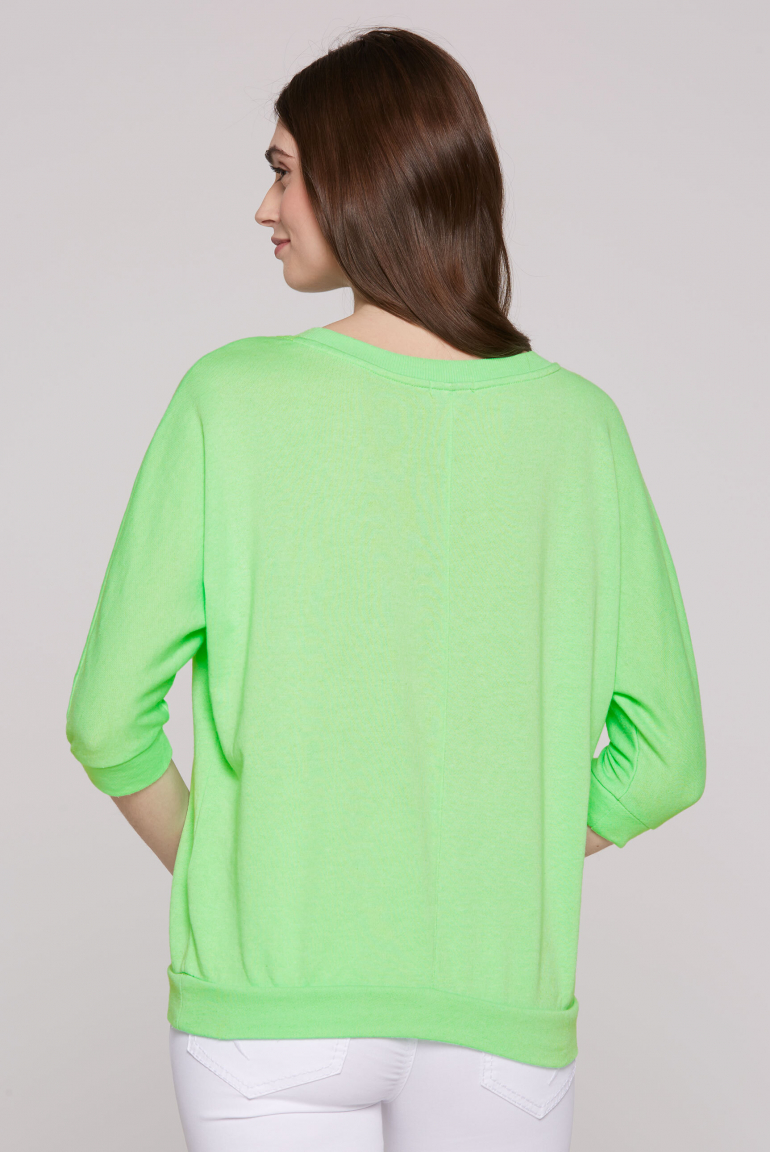 Basic Sweatshirt mit verkürzten Fledermausärmeln