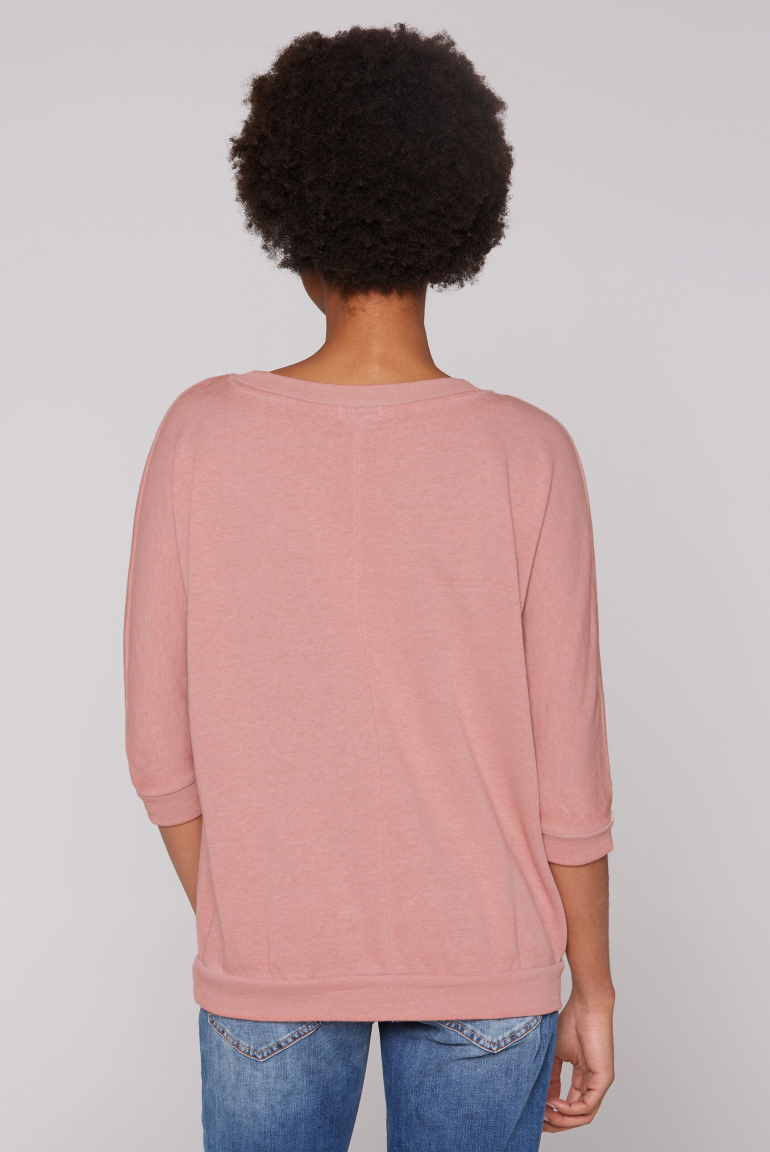 Basic Sweatshirt mit verkürzten Fledermausärmeln