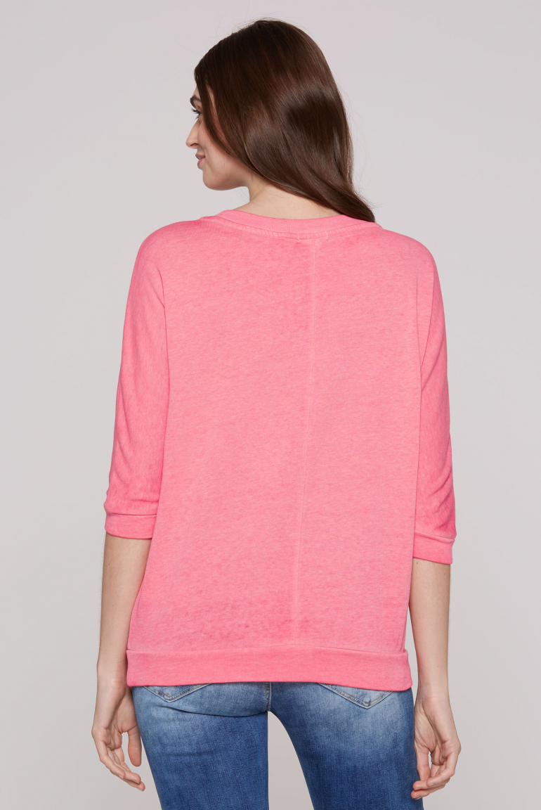 Basic Sweatshirt mit verkürzten Fledermausärmeln