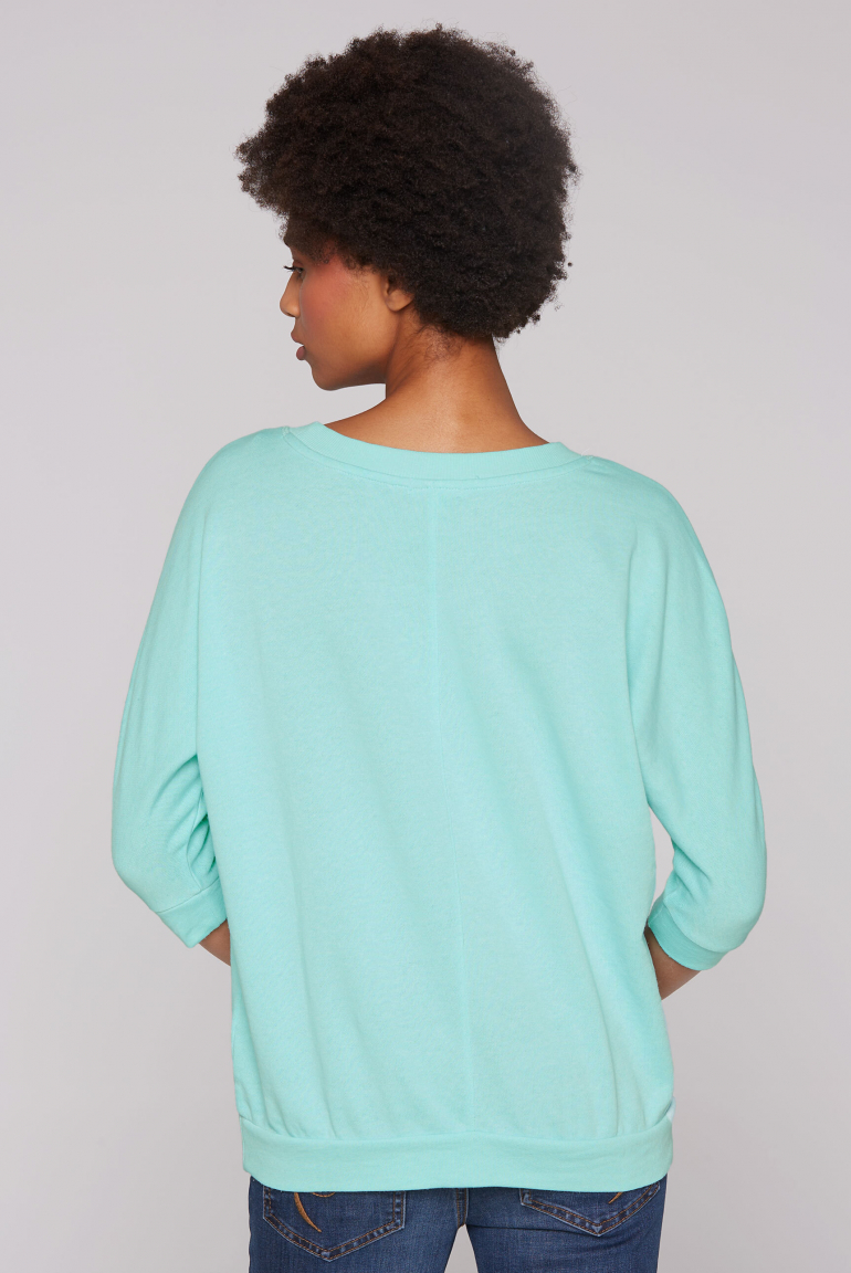Basic Sweatshirt mit verkürzten Fledermausärmeln