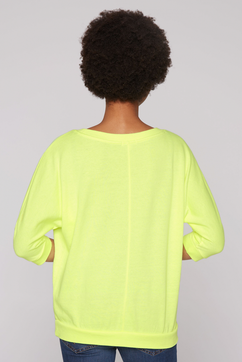Basic Sweatshirt mit verkürzten Fledermausärmeln
