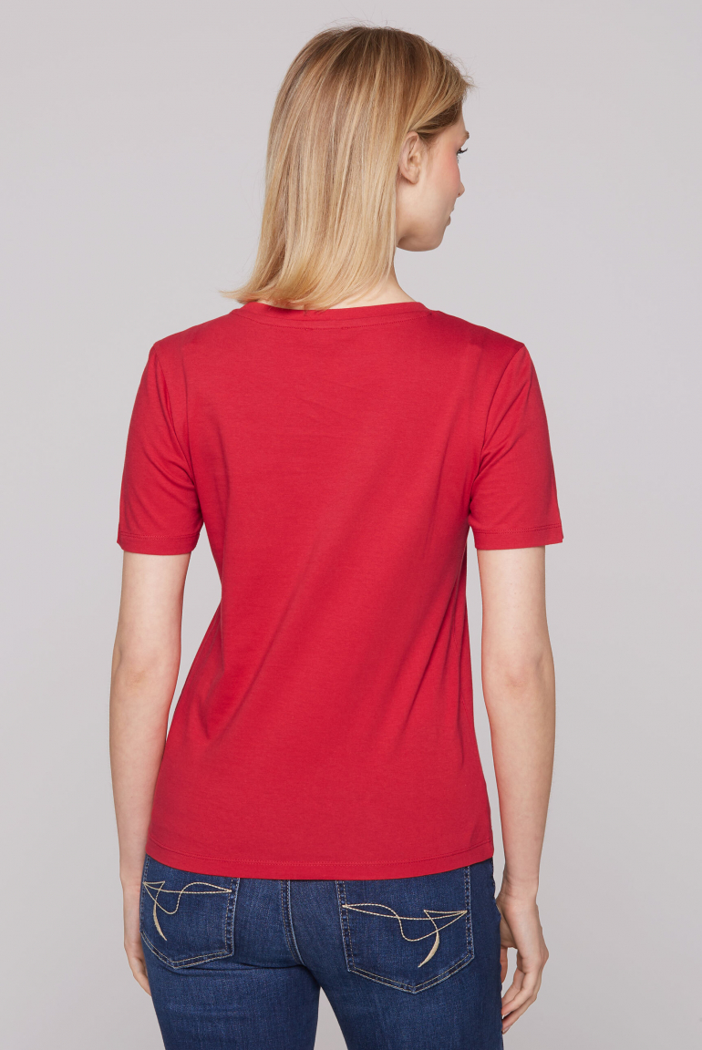 Basic T-Shirt mit Logo Print