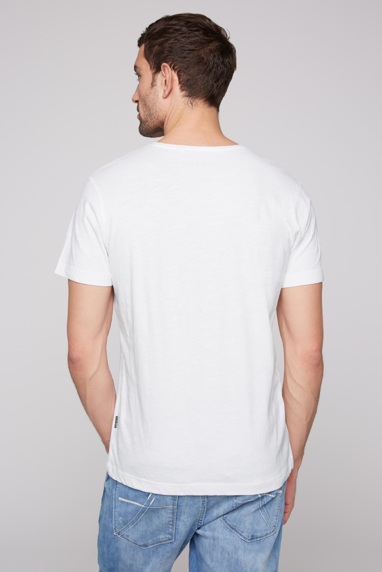 Basic T-Shirt V-Neck mit Used-Kante