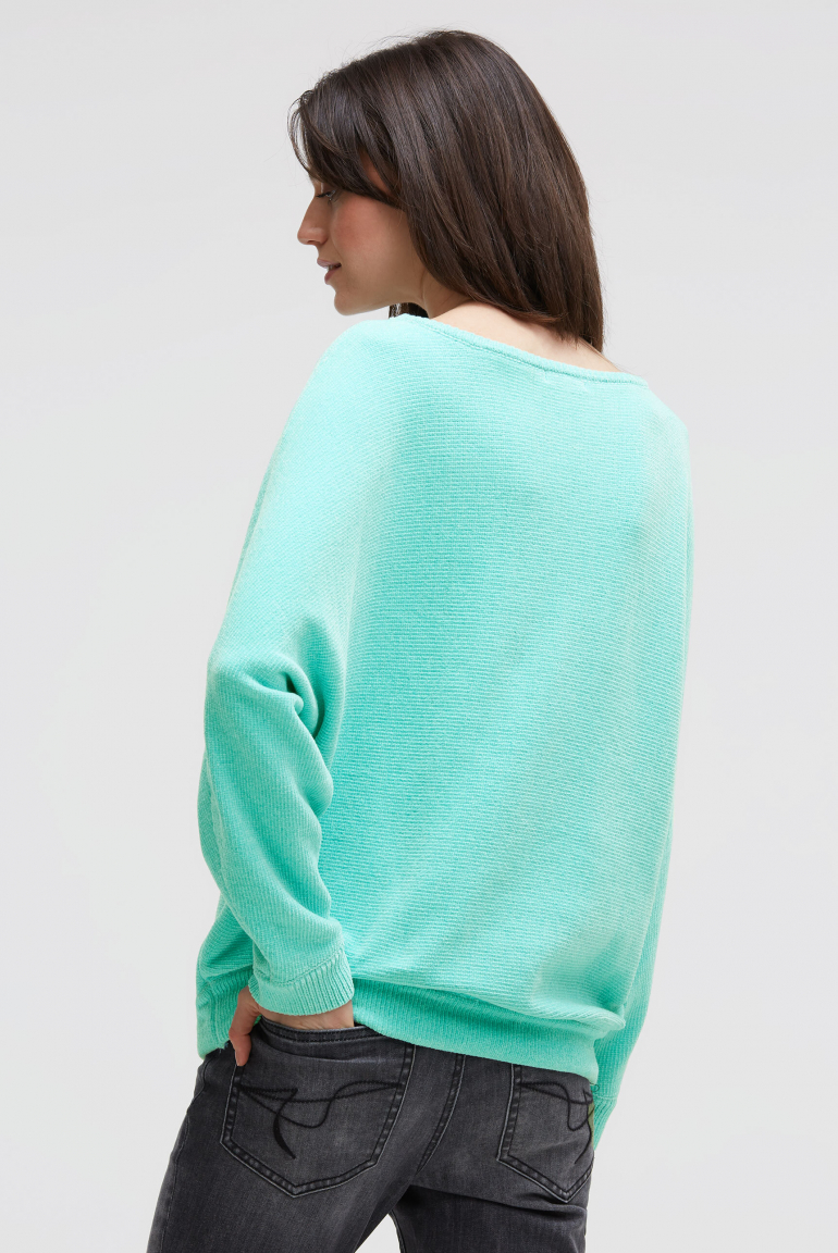 Chenille-Pullover mit Glitter Print