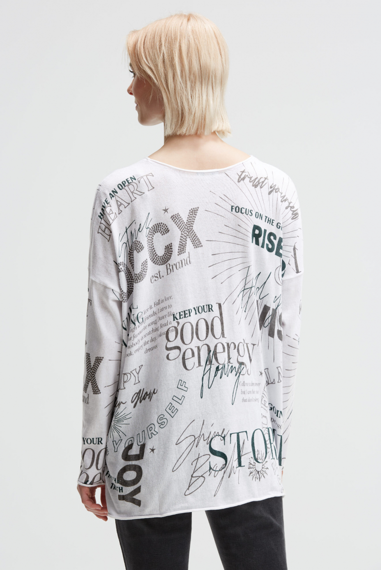 Feinstrickpullover mit All Over Print