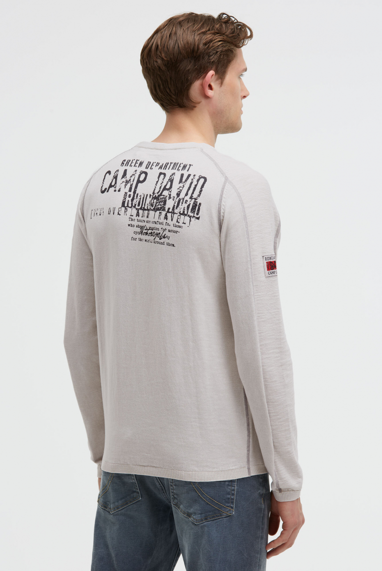 Feinstrickpullover mit Label Prints