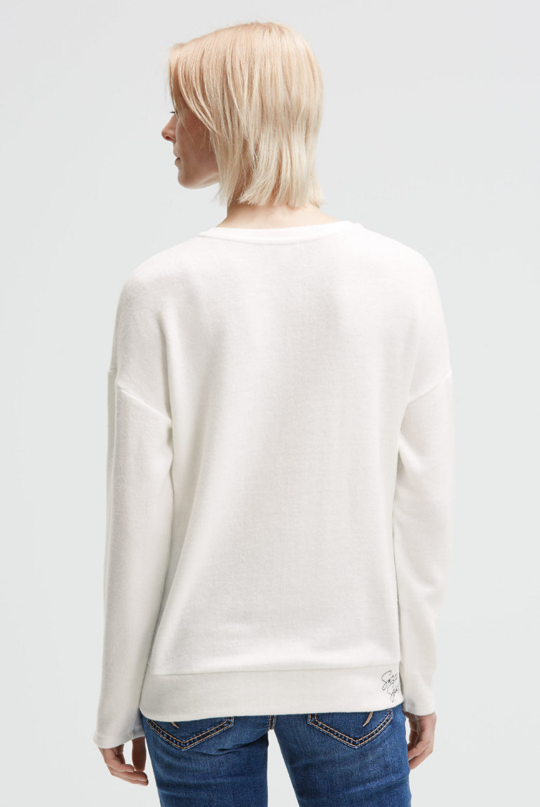 Flauschpullover mit Wording Print