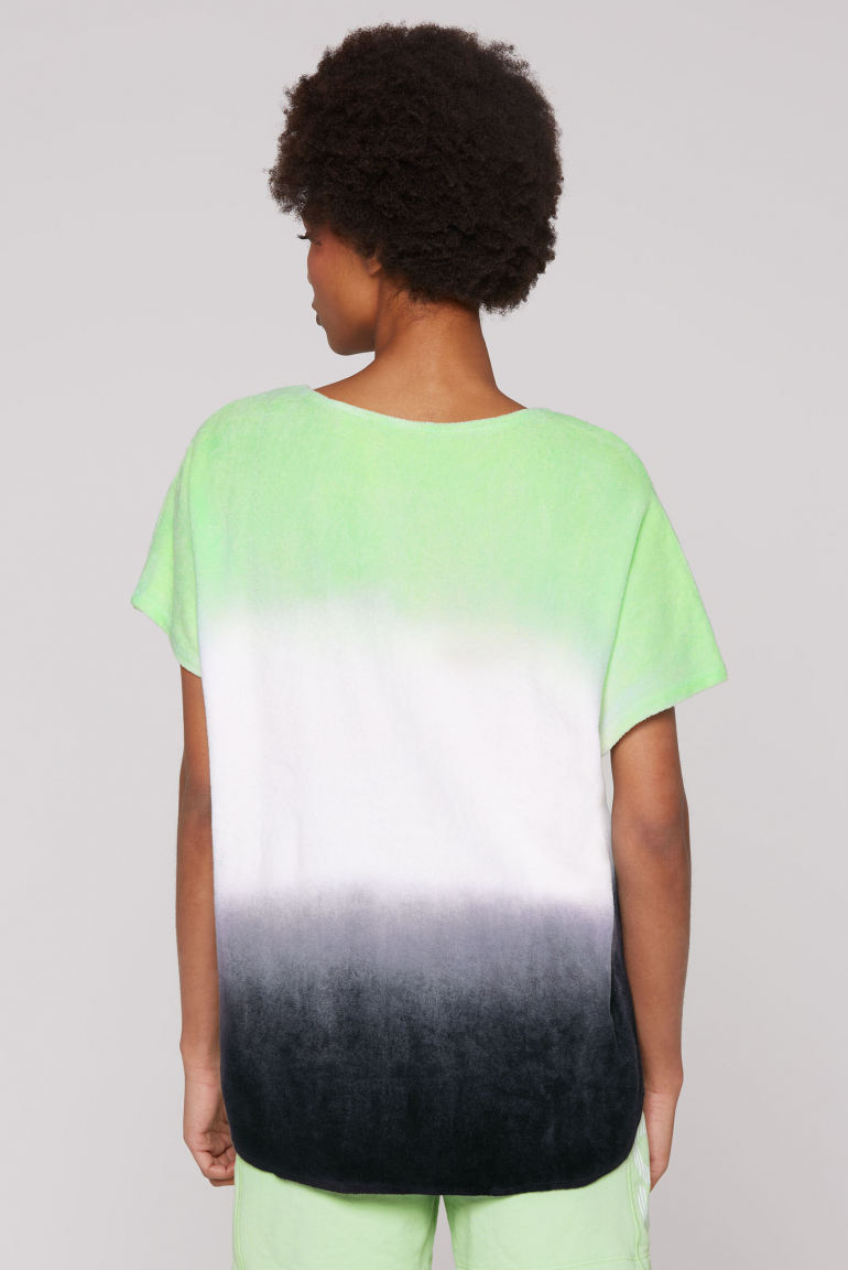 Frottee-Shirt mit Dip-Dye-Spray-Effekt