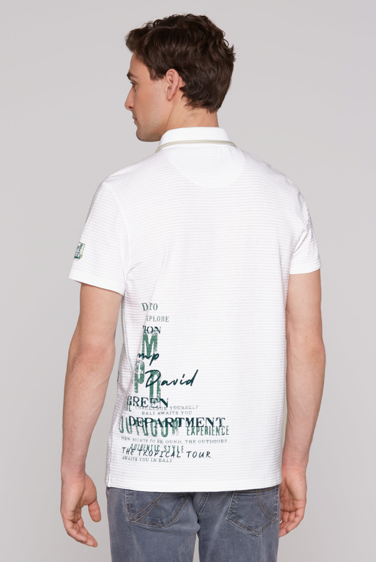 Gestreiftes Polo mit Prints und Stickereien