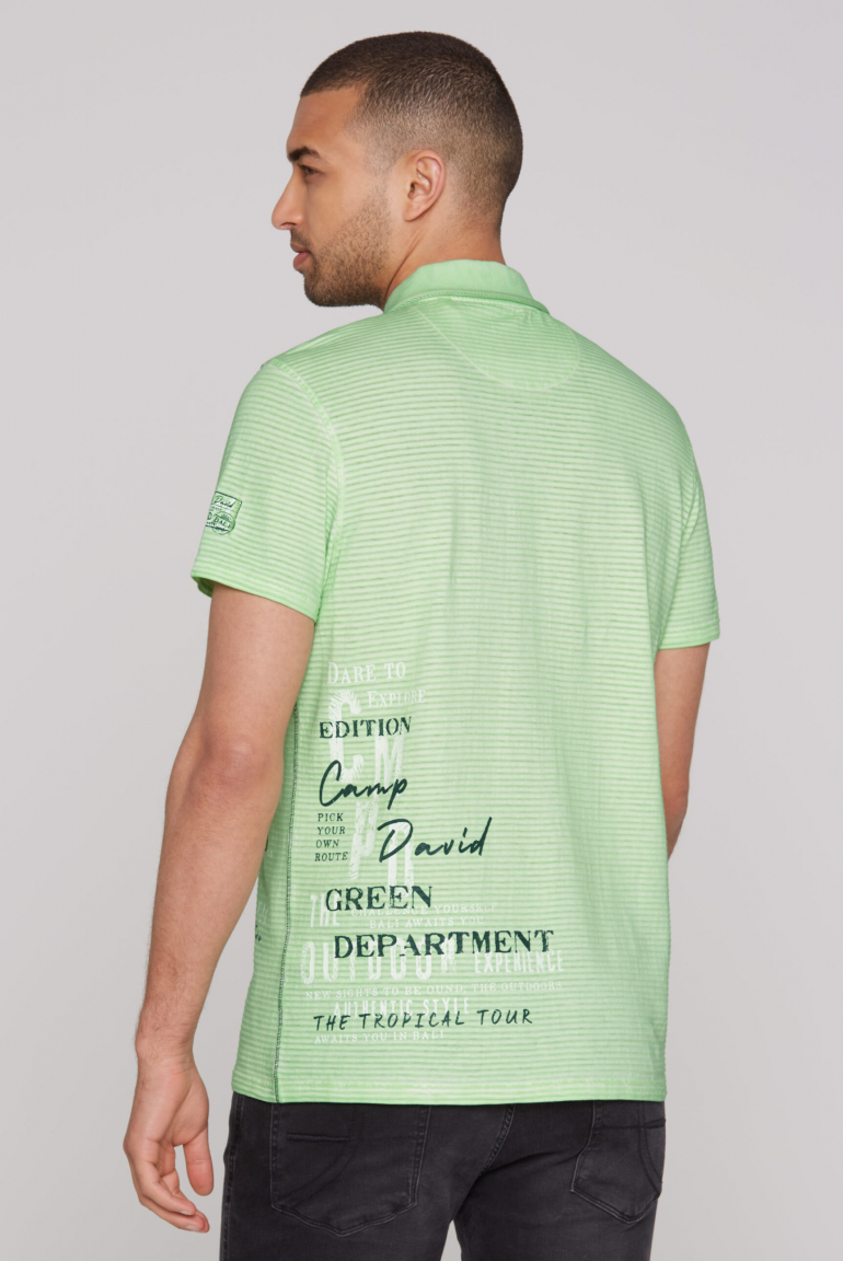 Gestreiftes Polo mit Prints und Stickereien