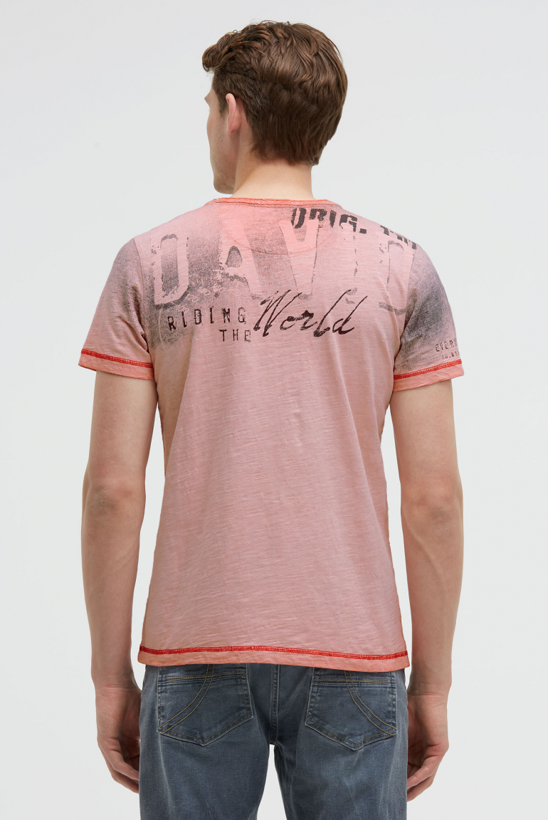 Henley-Shirt im Used Look mit Photoprint
