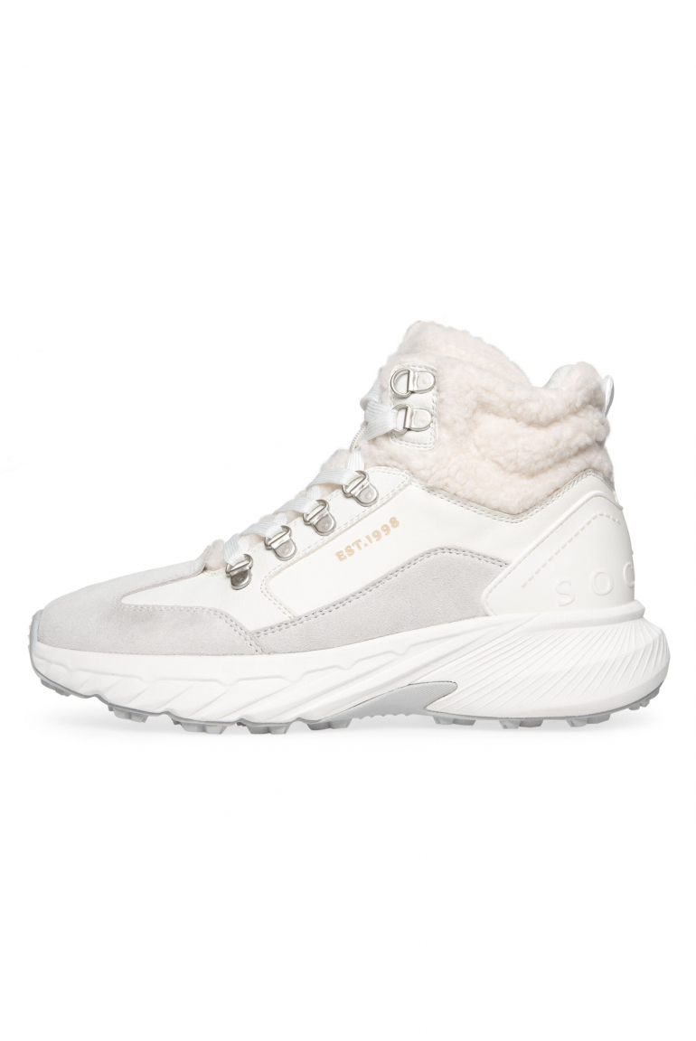 High Top Sneaker mit Kunstfell-Details