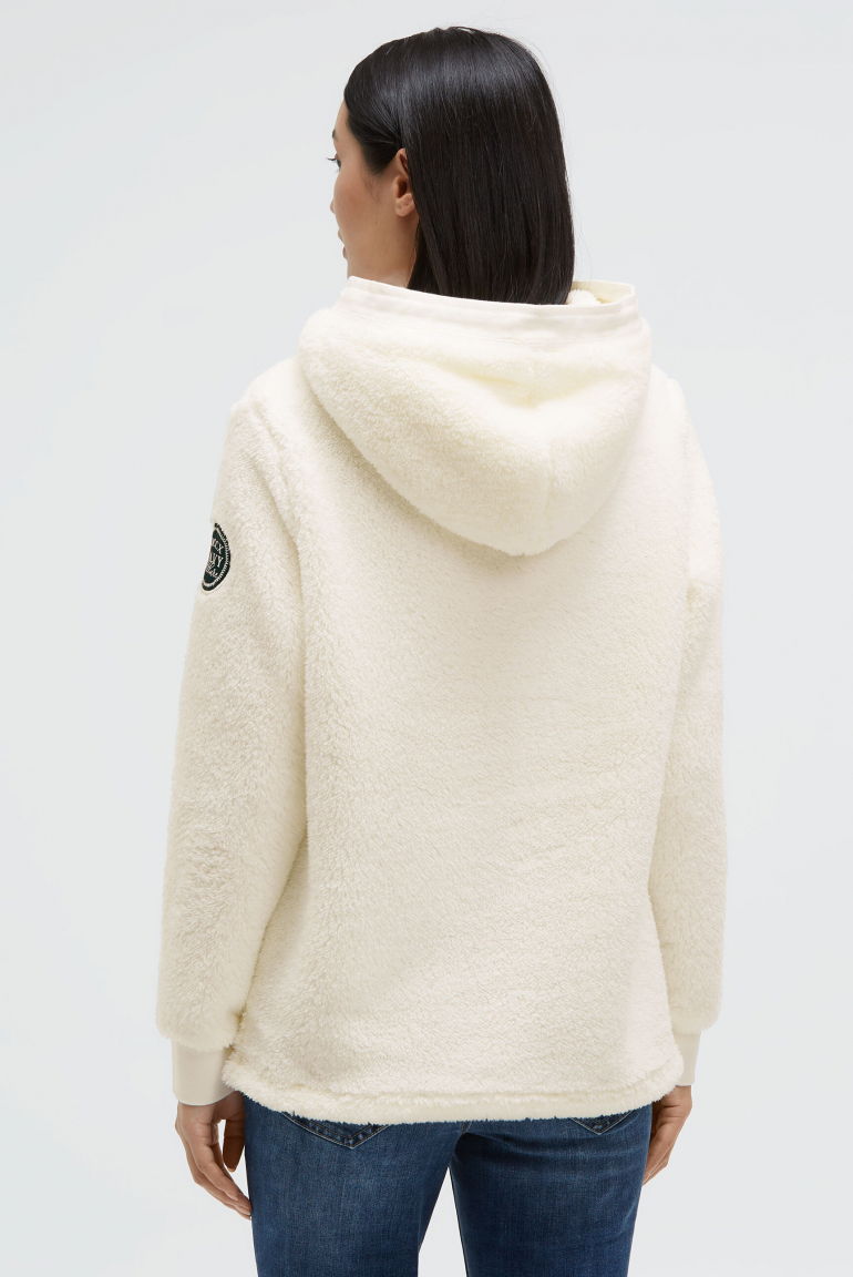 Hoodie aus Sherpa-Fleece mit Label Patch
