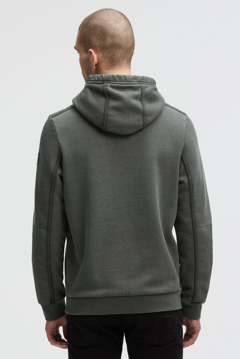 Hoodie im Materialmix mit Zippertaschen
