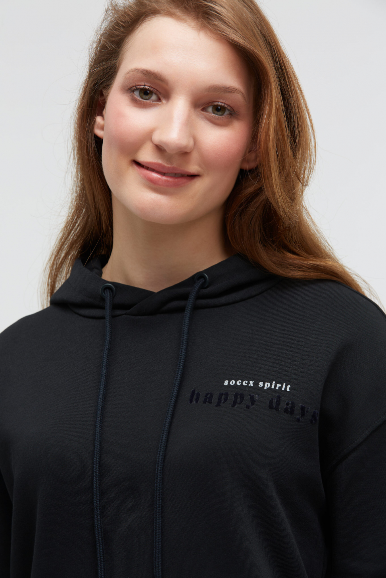 Hoodie mit dekorativem Rücken-Artwork