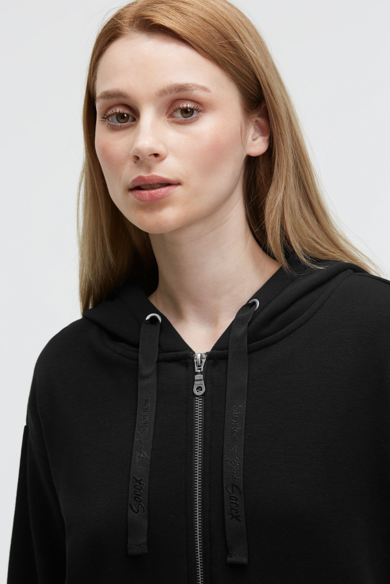 Kapuzensweatjacke mit Glossy-Rücken-Artwork