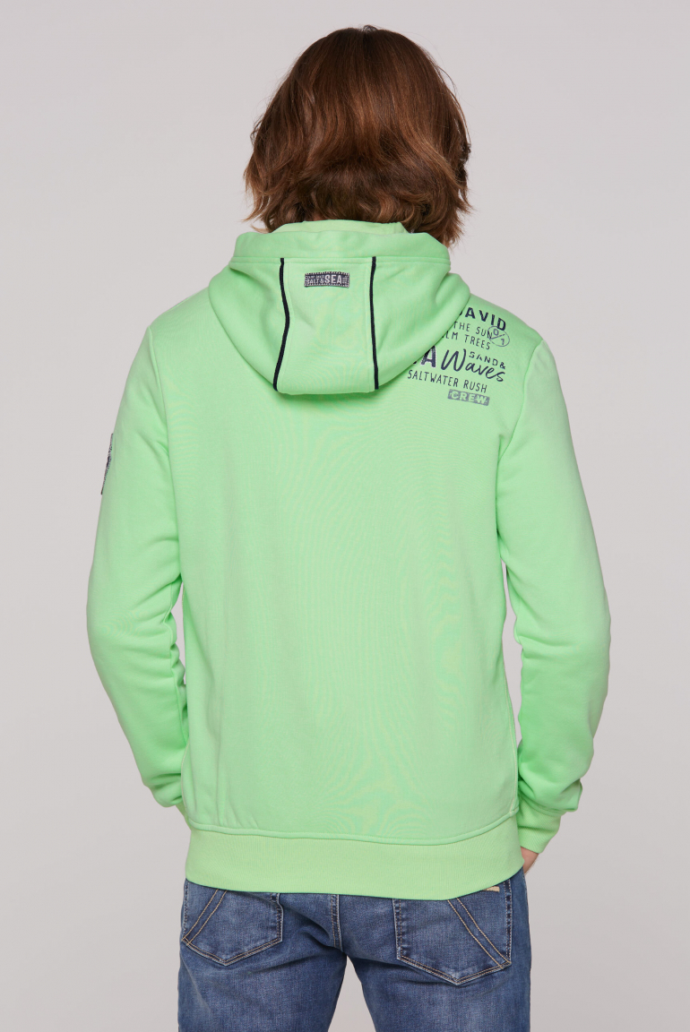 Kapuzensweatjacke mit Logo-Applikationen