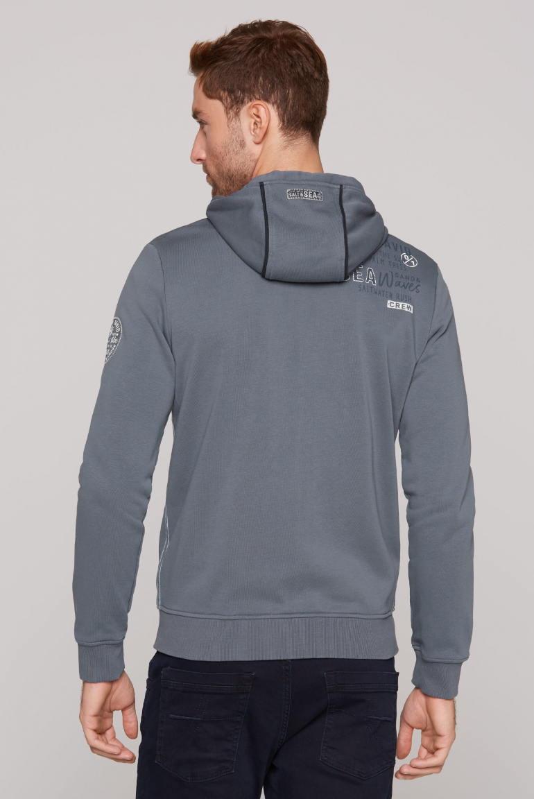 Kapuzensweatjacke mit Logo-Applikationen