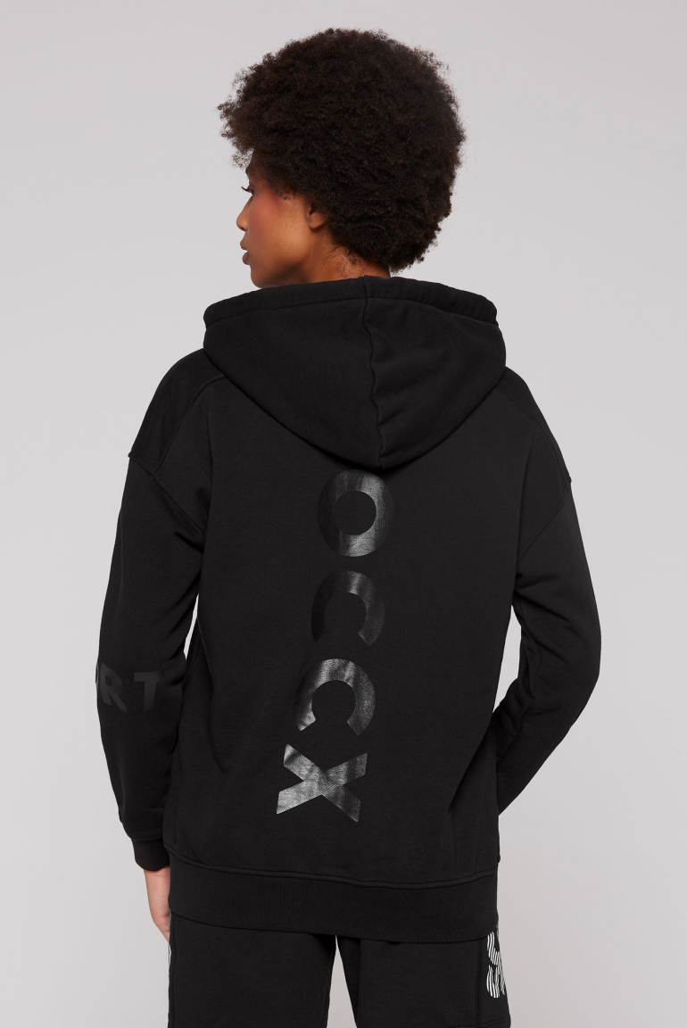 Kapuzensweatjacke mit Rücken-Print