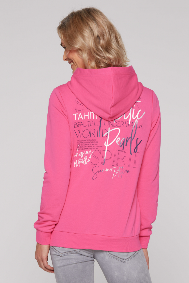 Kapuzensweatjacke mit Rücken-Print