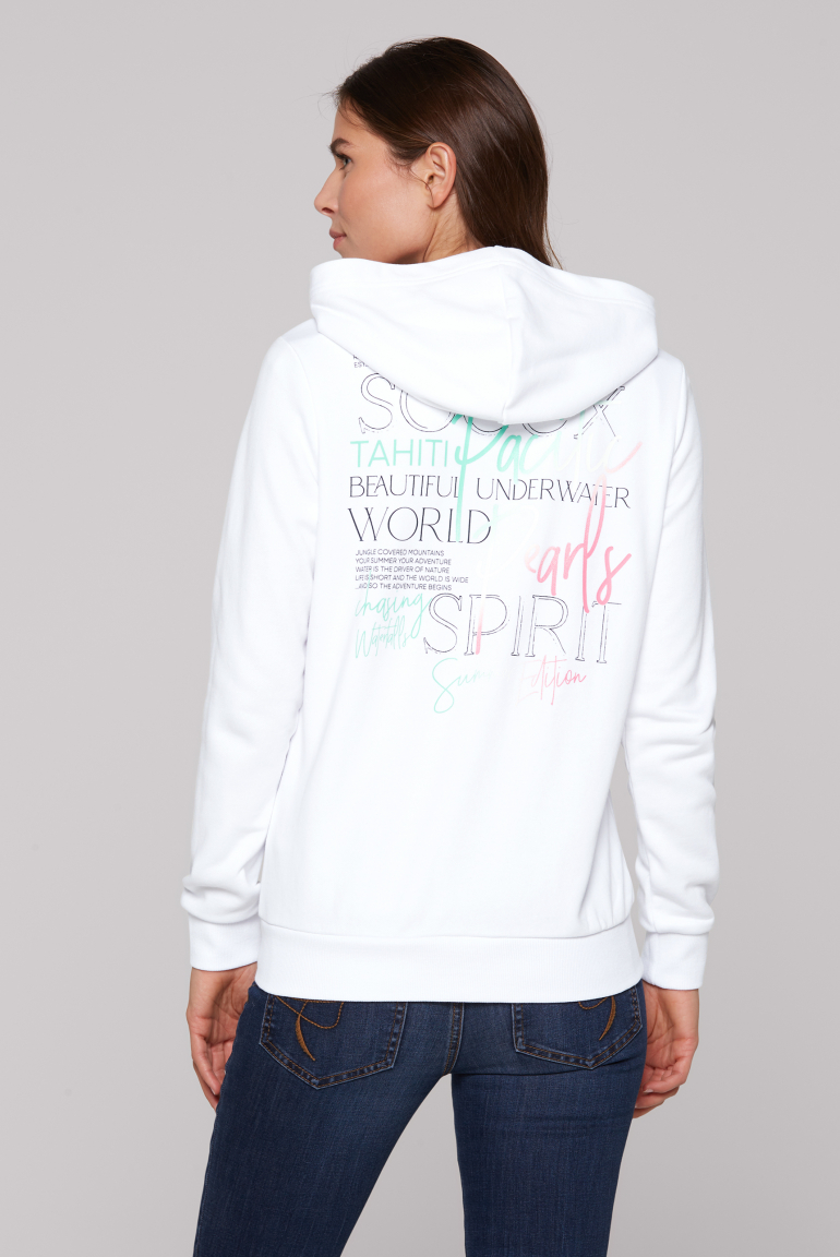 Kapuzensweatjacke mit Rücken-Print