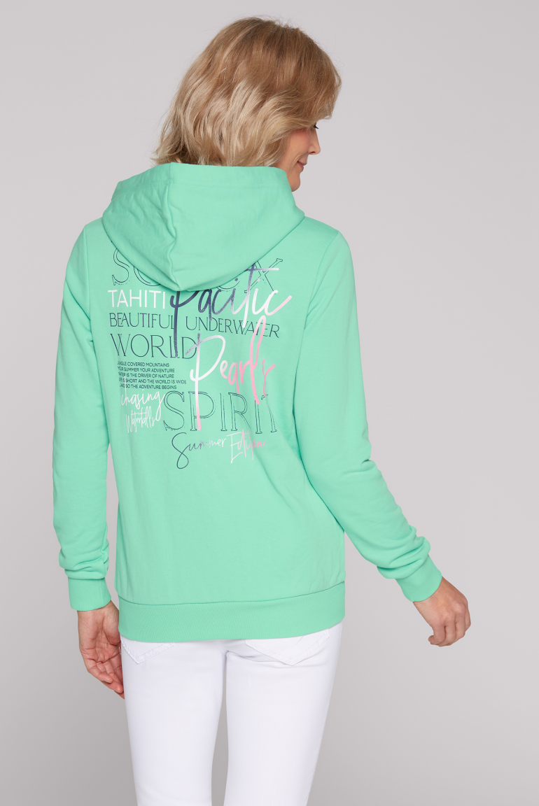 Kapuzensweatjacke mit Rücken-Print