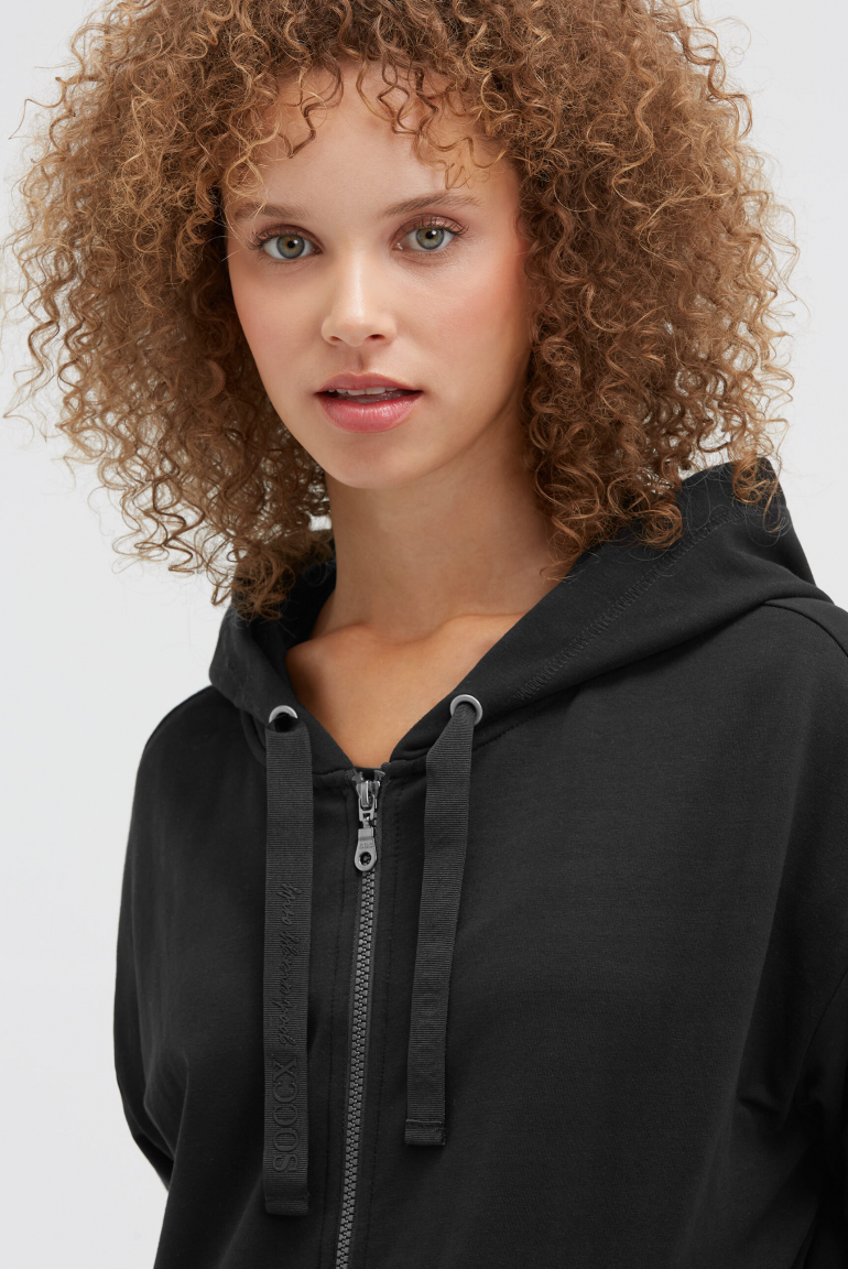 Kapuzensweatjacke mit Rücken-Print