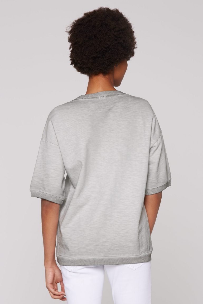 Kurzarm-Sweatshirt mit Label Print
