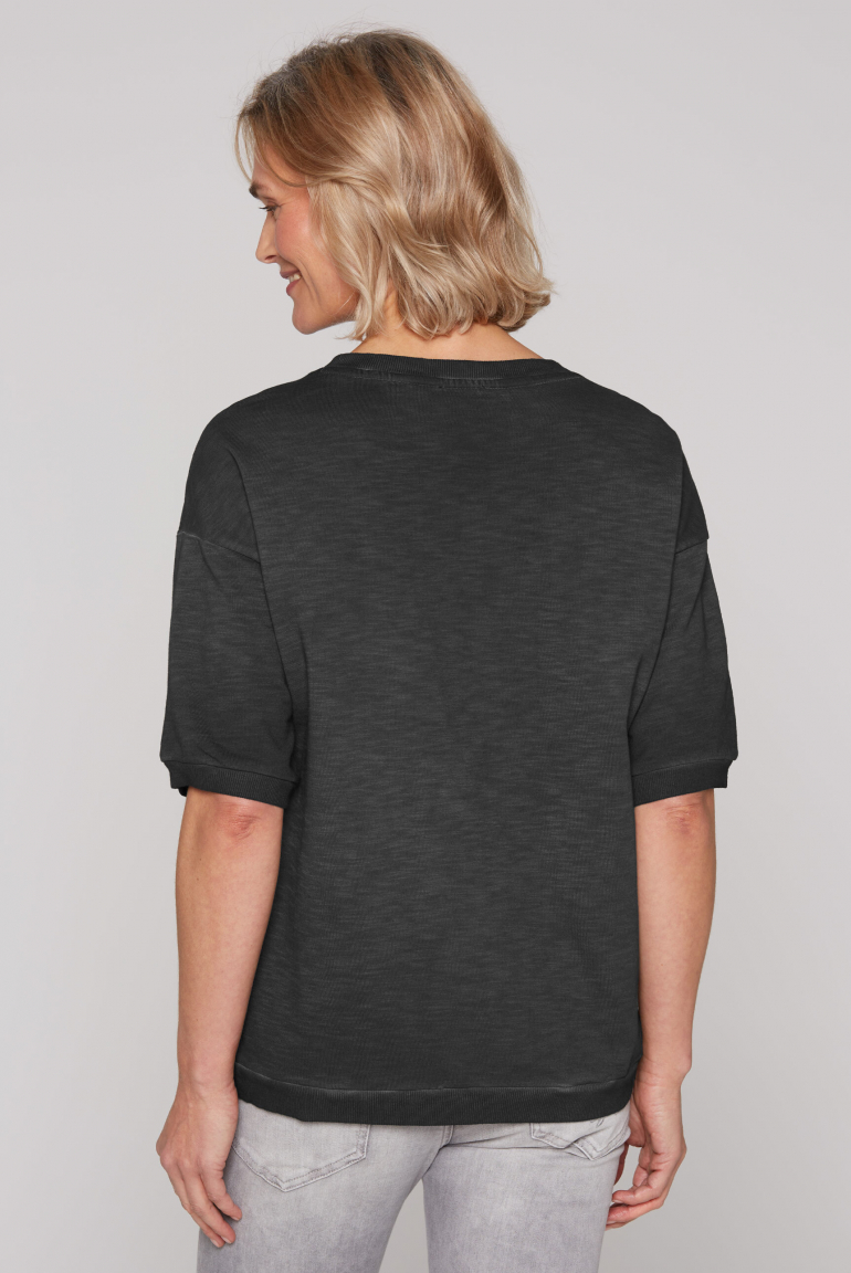 Kurzarm-Sweatshirt mit Label Print
