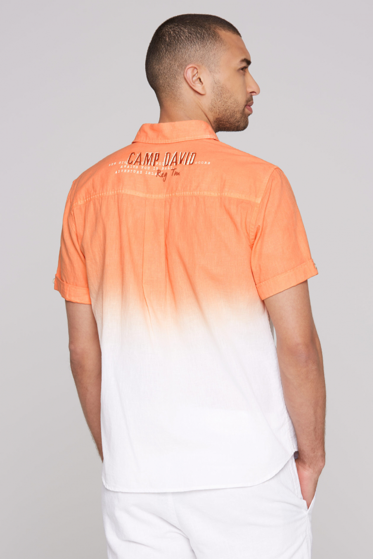 Kurzarmhemd Dip Dye mit Prints und Stickereien