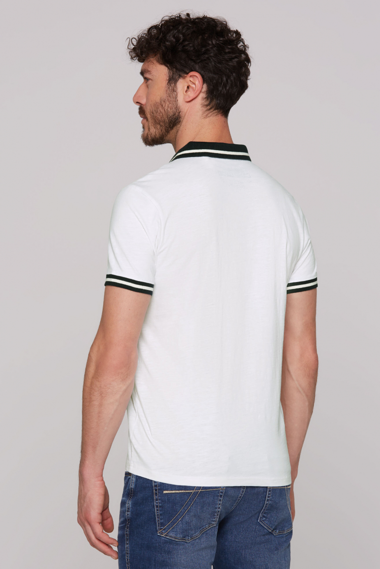 Kurzarmpolo mit Sailing Print