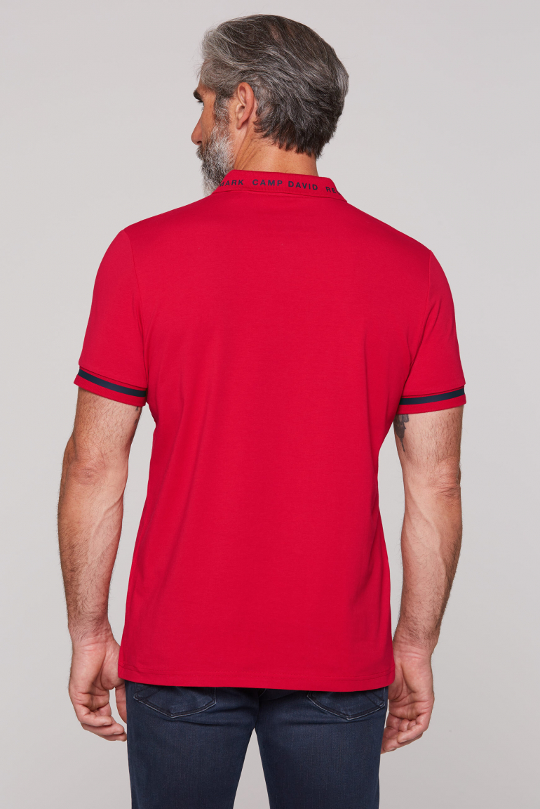 Kurzarmpolo mit Zipper und Folienprints
