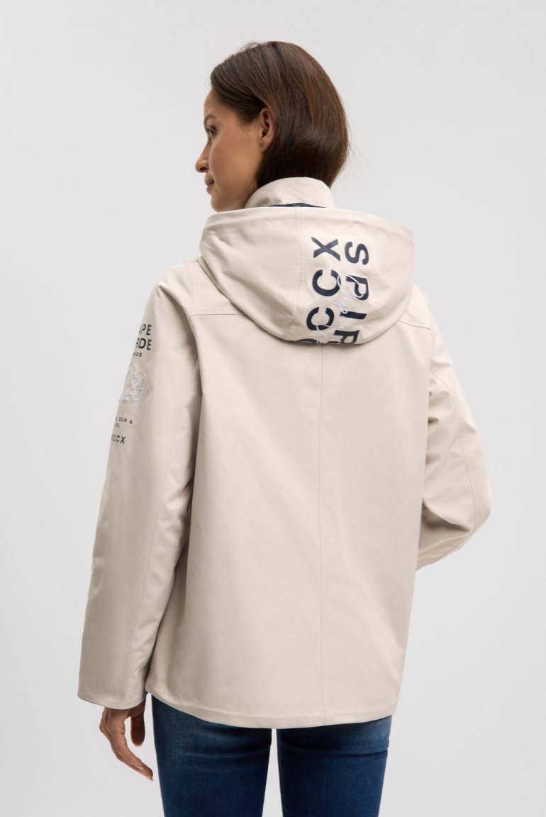 Kurzjacke mit Kapuze und Artworks