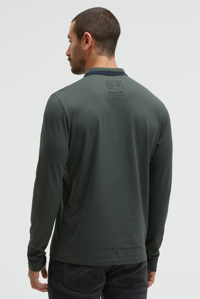 Langärmliges Poloshirt mit Puffprints