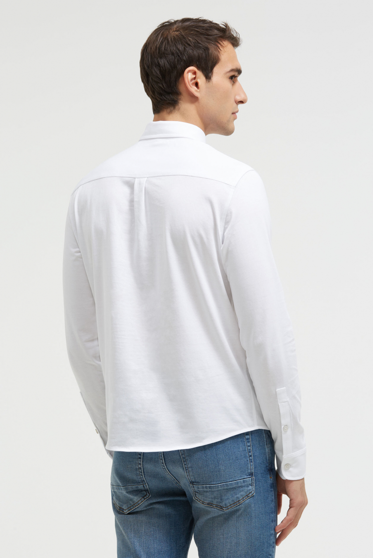 Langarmhemd aus Baumwoll-Jersey Slim Fit