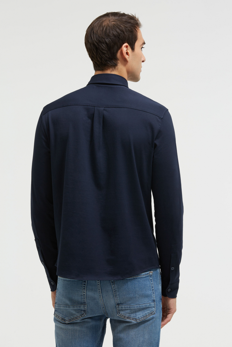 Langarmhemd aus Baumwoll-Jersey Slim Fit