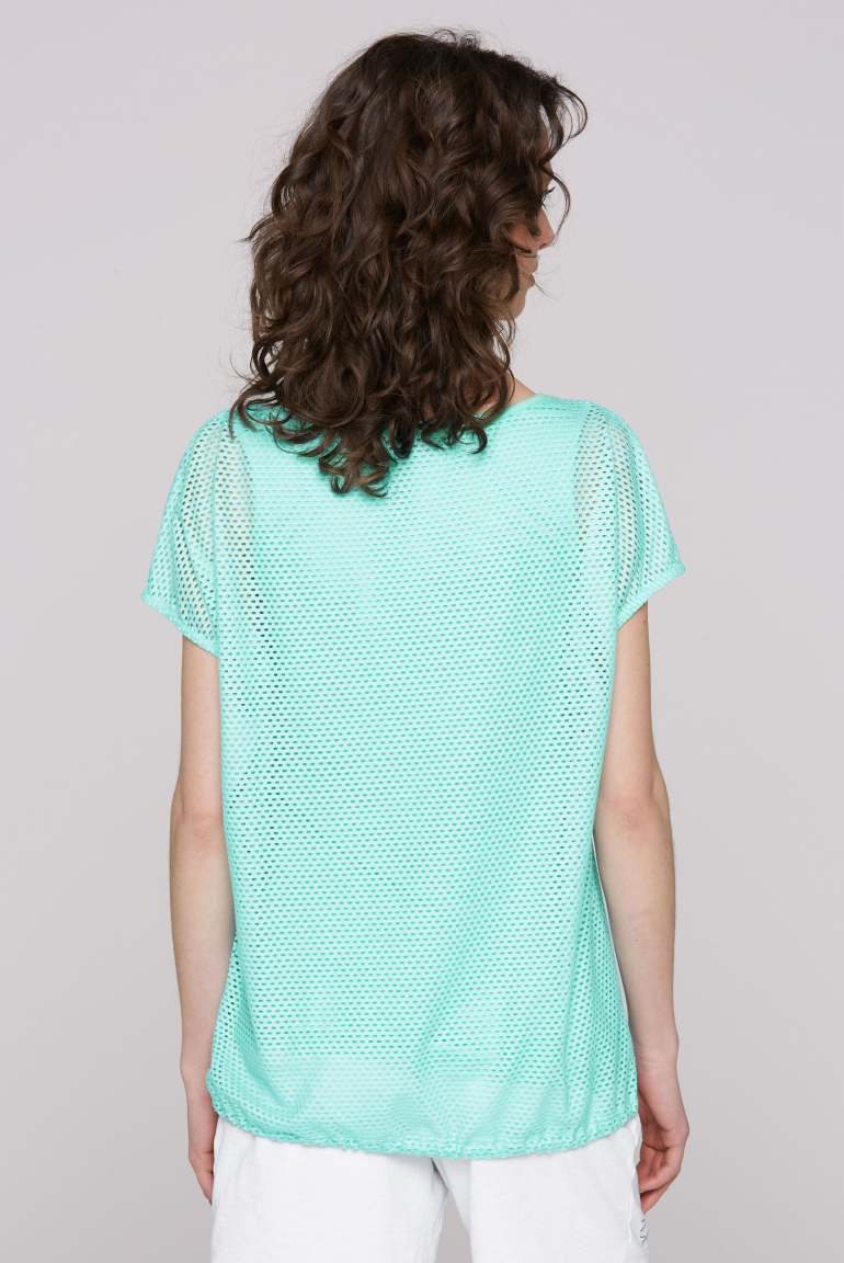 Layer-Mesh-Shirt mit Print und Top, 2-teilig