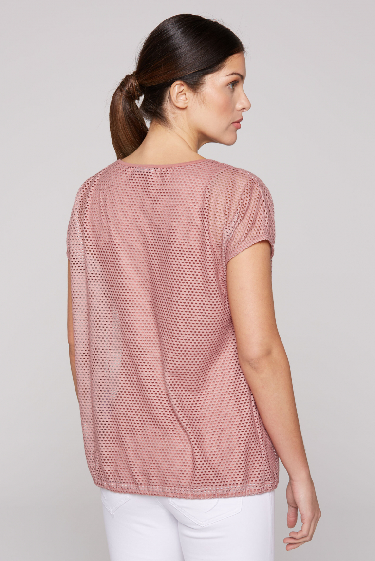 Layer-Mesh-Shirt mit Print und Top, 2-teilig