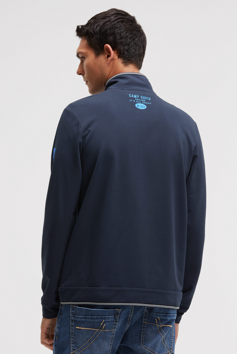 Leichte Sweatjacke mit Label Prints