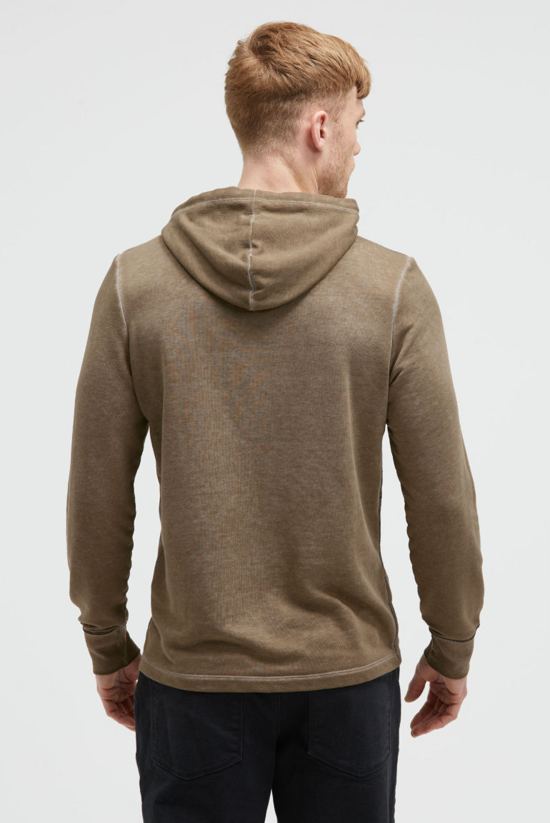 Leichter Hoodie mit Ausbrenner-Effekten und Artwork