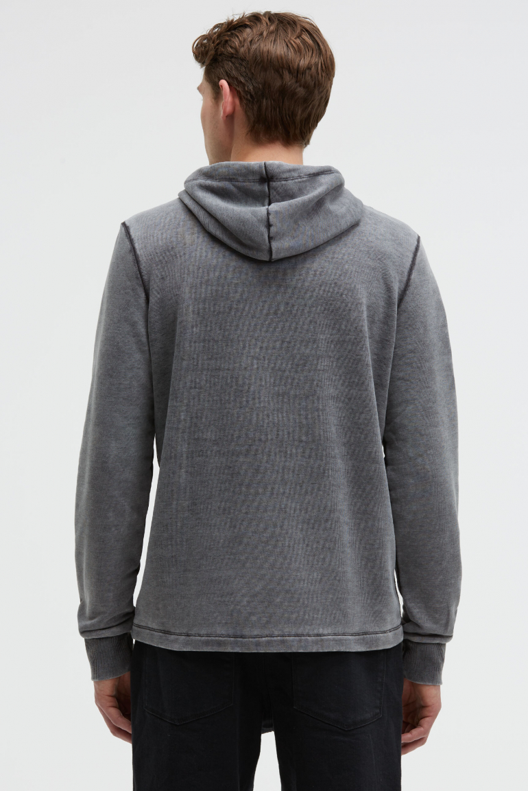 Leichter Hoodie mit Ausbrenner-Effekten und Artwork