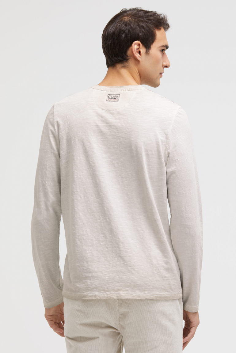 Longsleeve mit V-Neck und Photoprint