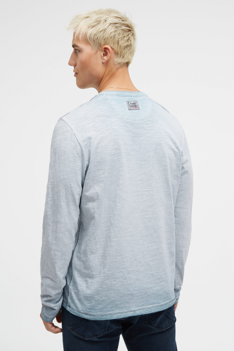 Longsleeve mit V-Neck und Photoprint