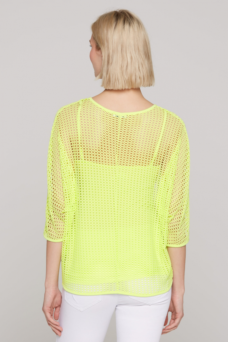 Mesh-Sweatshirt mit tonigem Top, 2-teilig